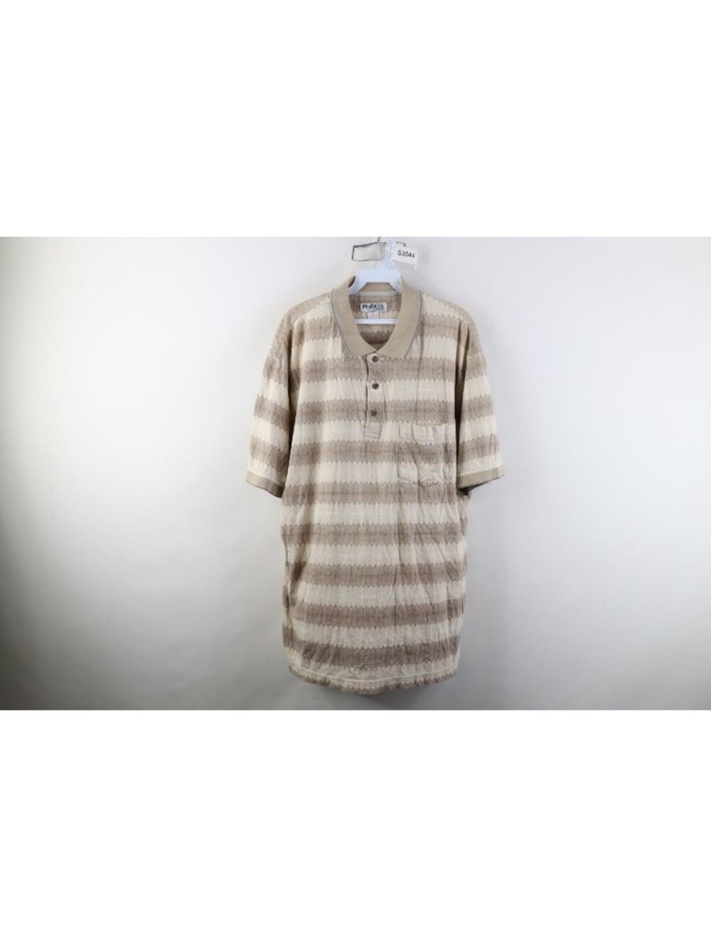 Vintage 90s Streetwear Mens XL Faded Argyle Diamond Striped Knit Golf Polo Shirt